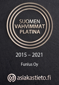 Suomen vahvimmat platina sertifikaatti 2015-2021 Funlus Oy.