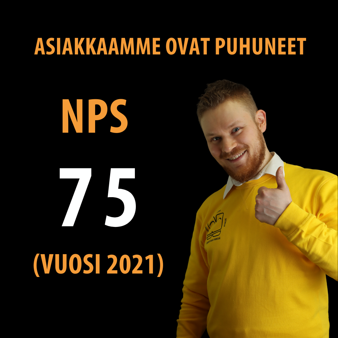 Funlus_NPS Asiakkaamme ovat puhuneet, NPS 75 vuosi 2021.